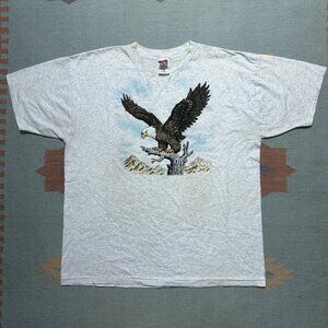 Vintage 90s graphic t shirt flying eagle bird animal nature tee FOTL adult XL